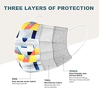 Vista 4 de Sheal 100 unidades empaquetadas individualmente transpirables a la moda para adultos desechables de 3 capas protectoras para las orejas