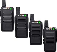 Stație radio portabilă Retevis RT619 Mini PMR446, VOX, reîncărcabilă, 1300 mAh, cu cablu de încărcare USB 2 în 1, 4 bucăți, negru 1