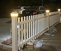 Vista 7 de Paquete de 4 luces solares blancas para tapa de poste, 50 lúmenes seleccionables en 3 colores (3000 K/4000 K/6000 K), se adapta a postes de vinilo