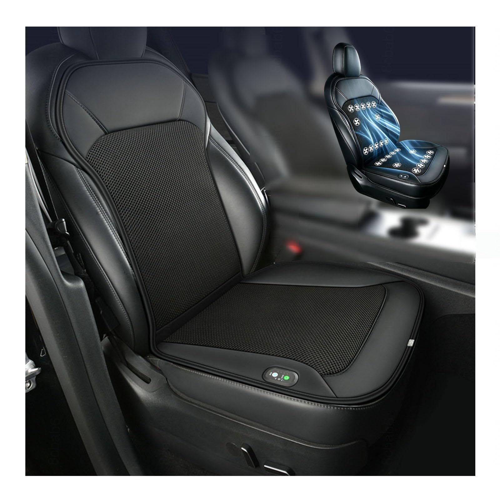 Coprisedile Ventilato per Auto 3 Livelli Regolabili Coprisedili Estivi per Auto per auto SUV camion universale,style3-black-12V