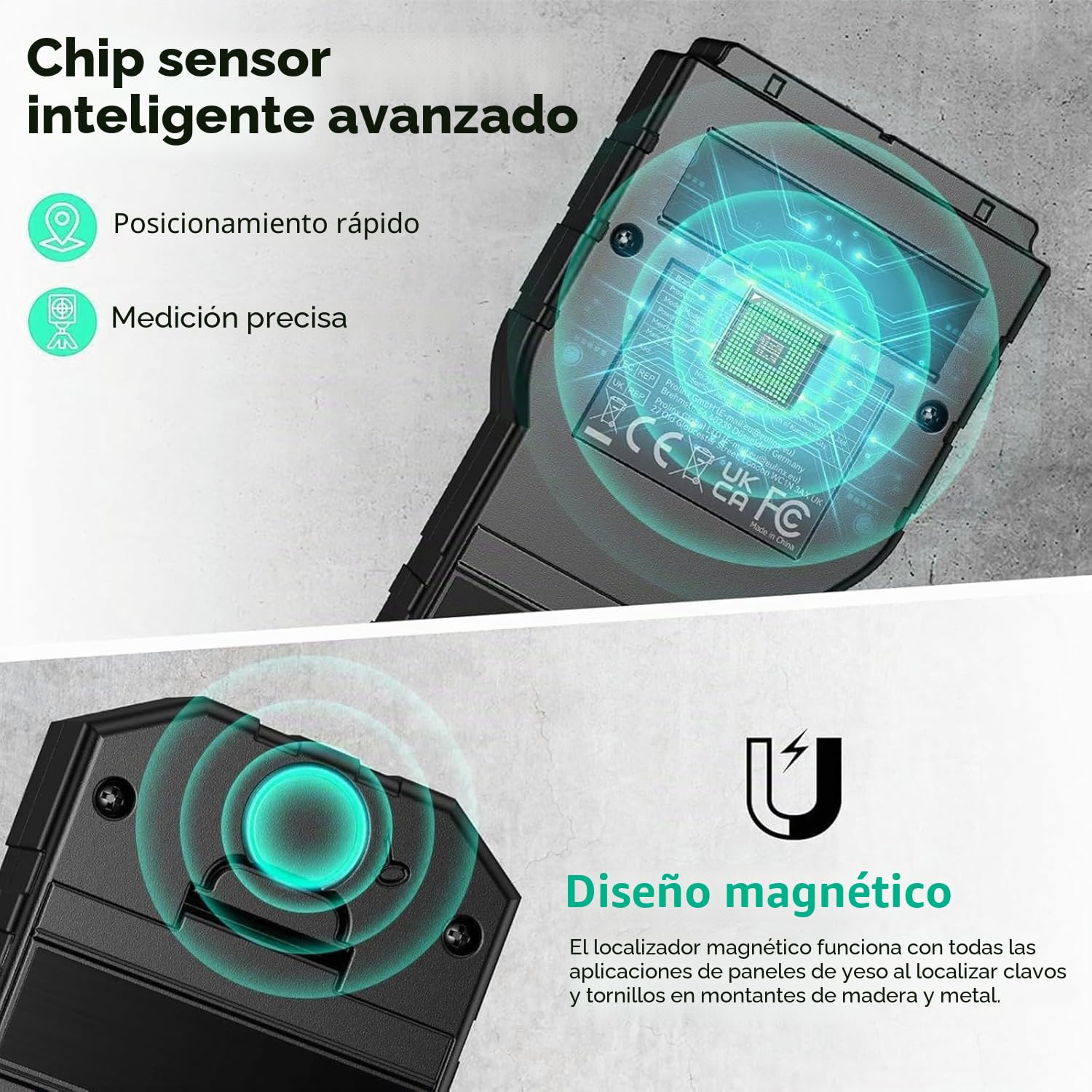 Detector cables y tuberias con pantalla LCD y alarma sonora – Escáner de pared multifunción para madera, metal y cables eléctricos (Naranja) (Naranja)