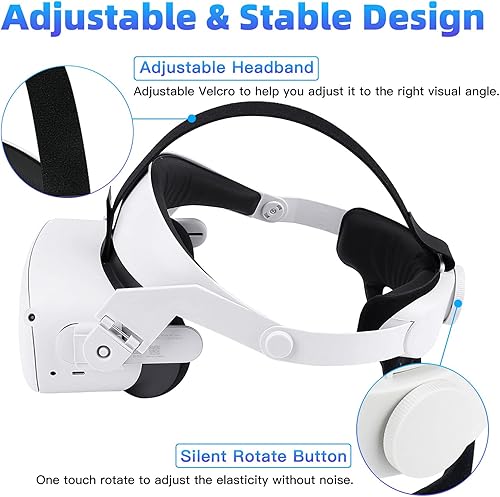 Vista 3 de Hibloks Head Strap for Oculus Quest 2,Comefortable-Design Quest 2 Head Strap, Oculus Quest 2 Accessories Replacement for Elite Strap