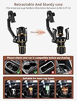 Vista 3 de Phone Holders for Your Car, Adjustable Car Cup Holder Expander with Rubber Grip, Secure Hold, Multi-Scenario Use for Drivers, Commuters & Road