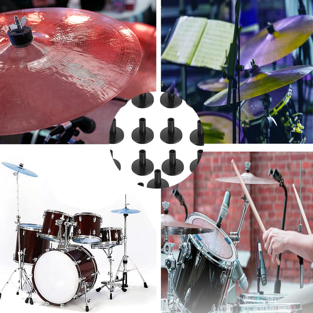 Lot de 20 Manchons de Support de Cymbale, Manchons de Cymbale de Tambour Accessoires de Remplacement de Cymbales pour Instrument