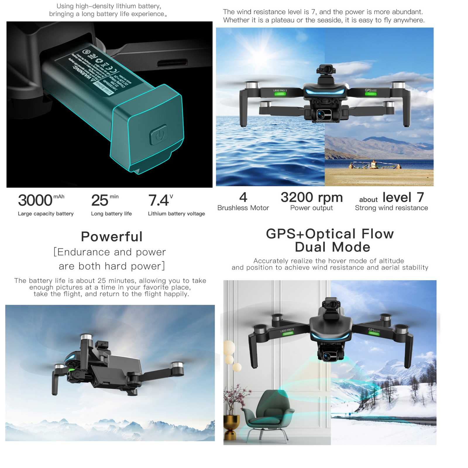 Drone con telecamere con Fotocamera per Adulti 4K, Fotocamera con Gimbal a 3 Assi Drone con Fotocamera, prevenzione degli Ostacoli, quadricottero Senza spazzole con Trasmissione 5G