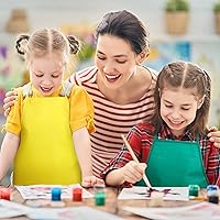 Vista 5 de Yahenda Paquete de 60 delantales de pintura para niños, delantales de tela para artistas, pintura artística, desechables, para niños