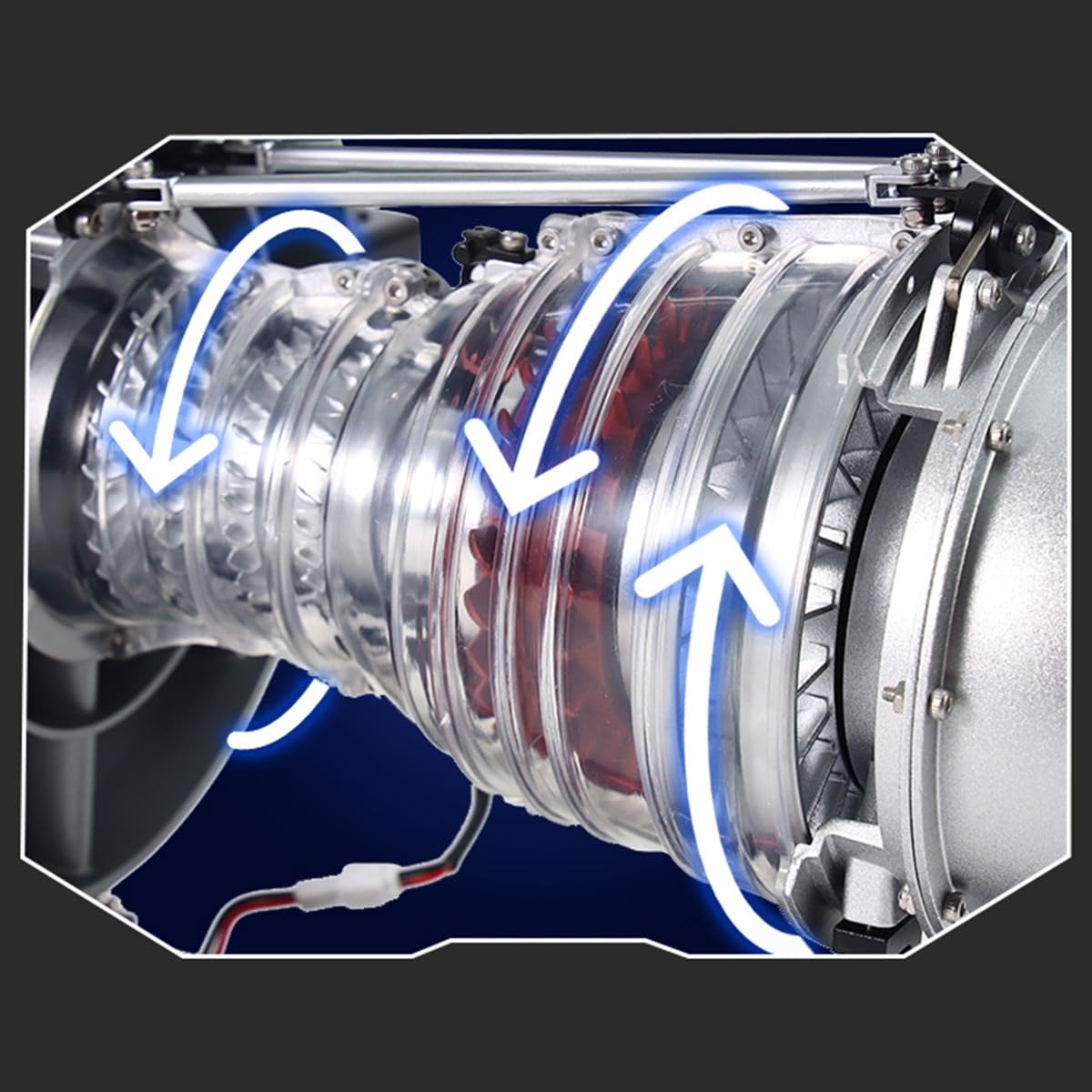 DM121 Turbofan zestaw modelarski silnika samolotu, "zrób to sam", metalowy, mechaniczny silnik Jet Engine, napędzany elektrycznie silnik z podwójną cewką, wysoki współczynnik obejścia, prezent dla