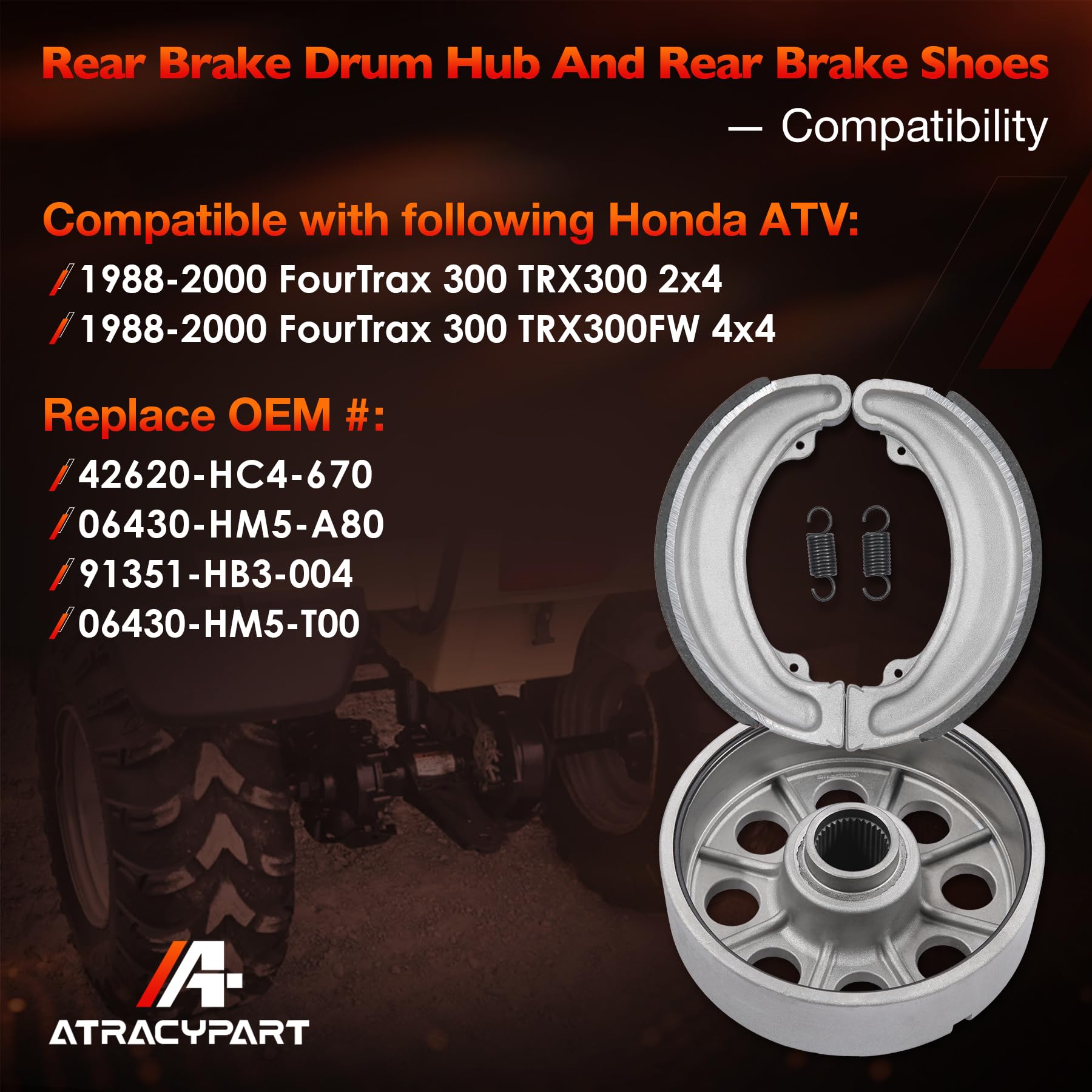 ホンダ 純正 TRX300FW Fourtrax リアブレーキドラムハブ Amazon.com: Rear Brake Drum Hub & Shoes Kit Fits 1988-2000 Honda