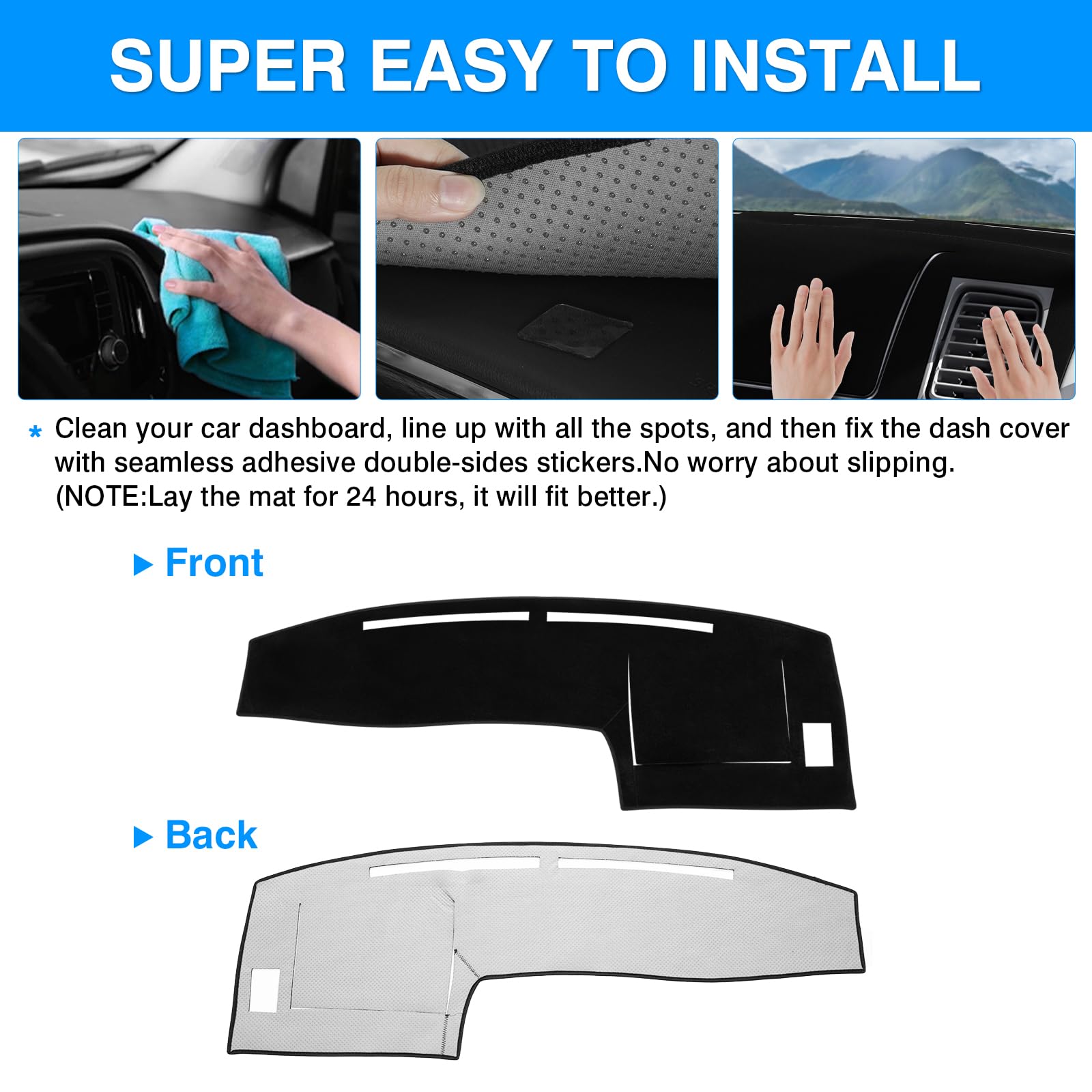 Autorder Alfombrilla de Cubierta de salpicadero para Toyota Tacoma 1998-2002 2003 2004, Accesorios para salpicadero, Protector de Rayos UV