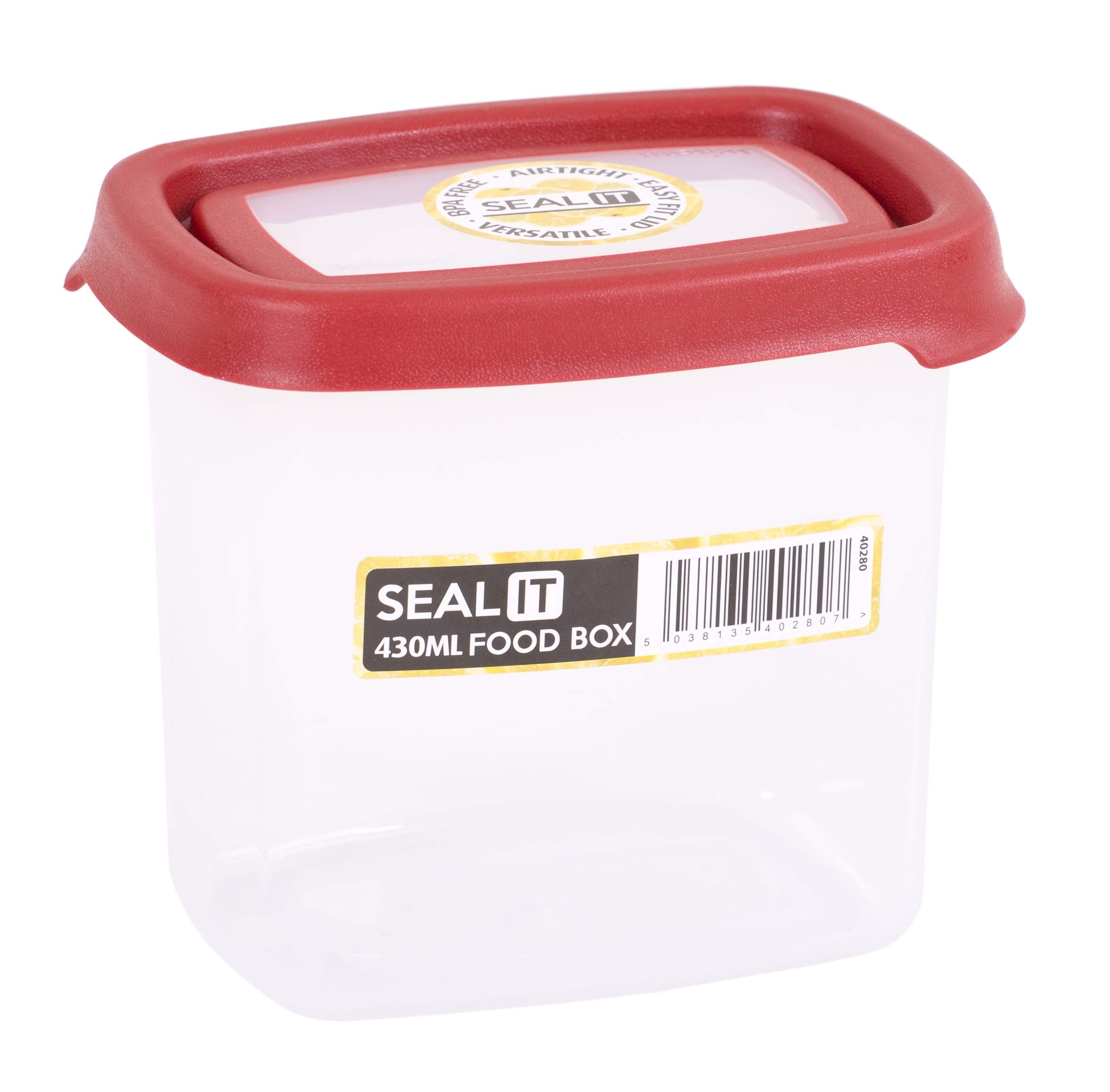 Wham Storage Box, Polypropylene, Transparent/Red, 45 ml