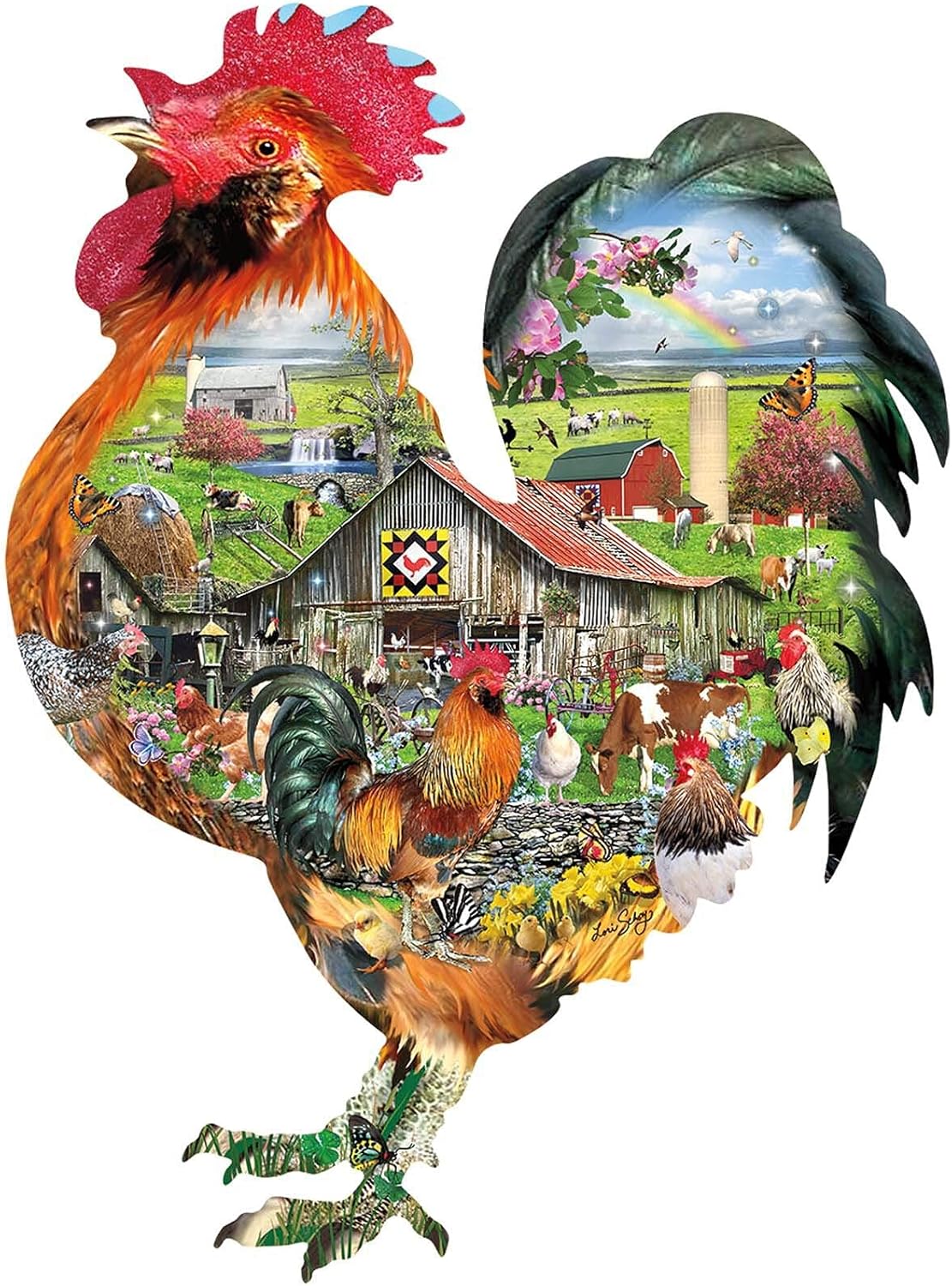 SUNSOUT INC - Rule the Roost - 1000 pc Special Shape Jigsaw Puzzle by Artist: Lori Schory - Finished Size 26.25" x 34.25" - MPN# 95880