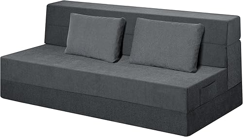 Sofá cama plegable con almohada, silla plegable convertible para cama, colchón de espuma para el suelo, sofá cama plegable para sala de estar,