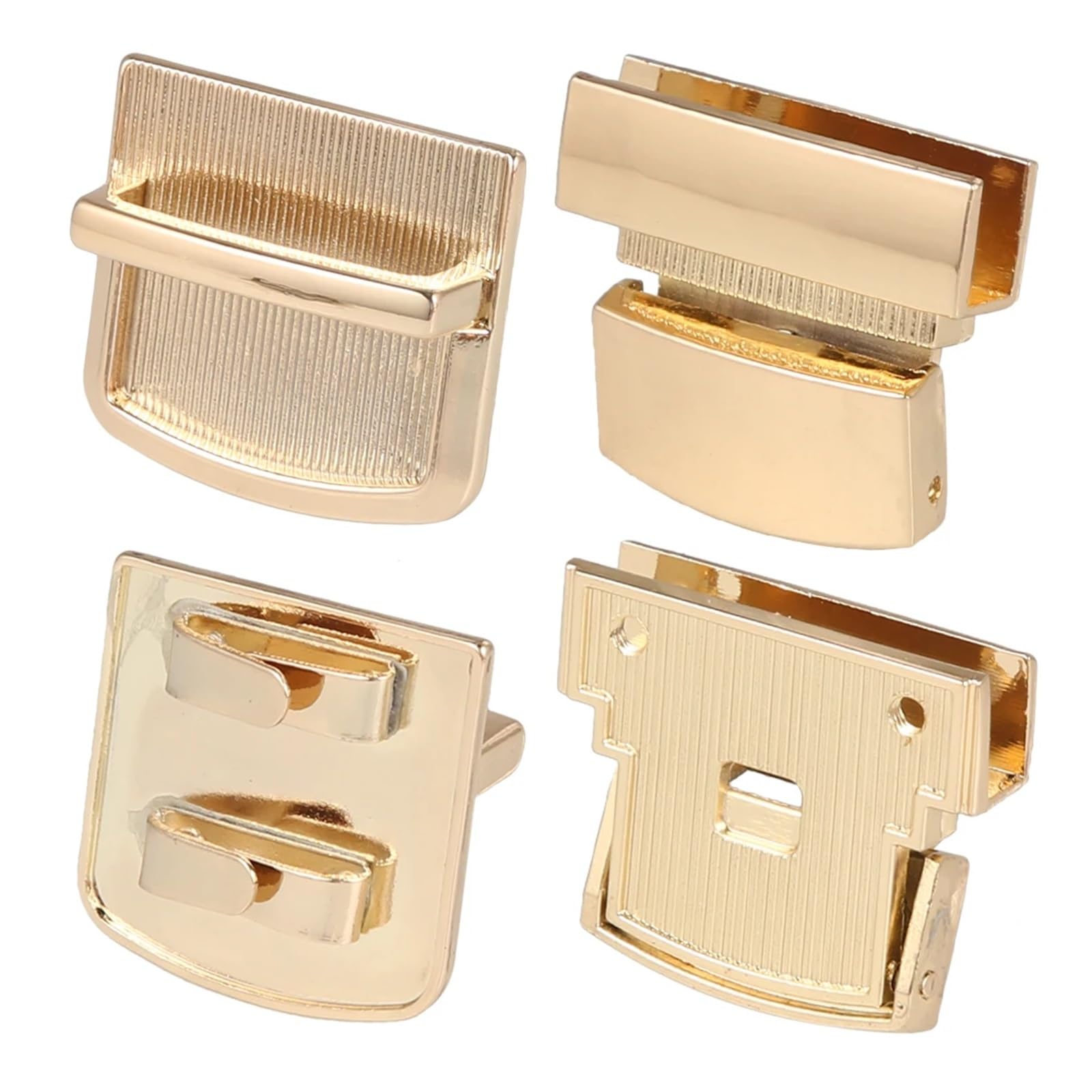 PVUVTNAHW 10PCS Metal Rectangle Press Lock Bag Case Buckle Clasp For Shoulder Bags Purse Diy Bag Accessories(Lightgold)