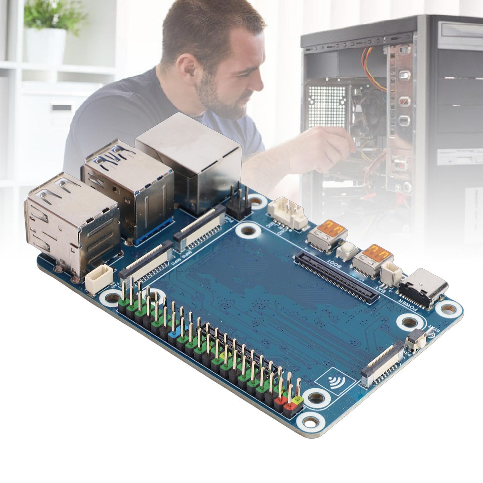 Scheda Adattatore per Computer a Scheda Singola con Porte USB Gigabit Ethernet e Intestazione Integrata per Applicazioni Multimediali 85x56mm 1 unità