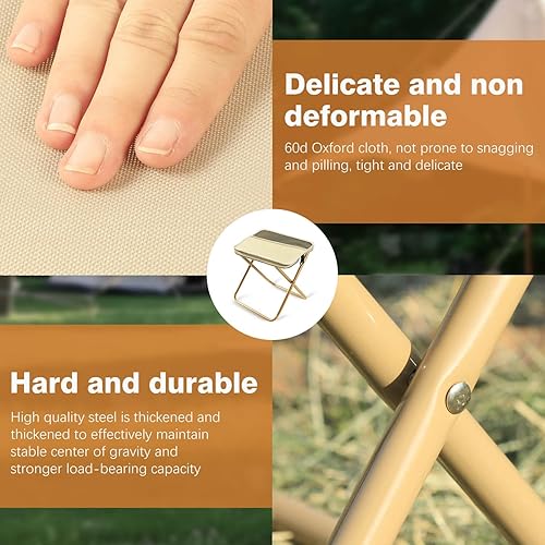 Miniatura 7 de Taburete convertible 2 en 1 tipo mochila  Asiento plegable que se transforma en bolso con mangas de protección solar y máscara facial, silla