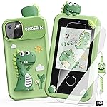 Luyiilo Kids Smart Phone Toys for Boys,Dinosaurs Gift Toys for Boys Ages 3-9 Christmas Birthday Gifts Mini Smart Phone Toys With 2.8 Touchscreen 16 Learning Games Dual Camera Music Player, 8G SD Card