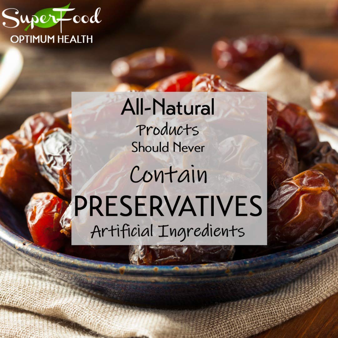 Gerbs Dried Araya Dates 2 lbs. | Unsulfured, Pitted, Resealable Bag | Naturally Sweet & Fiber-Rich | Top 14 Allergen-Free