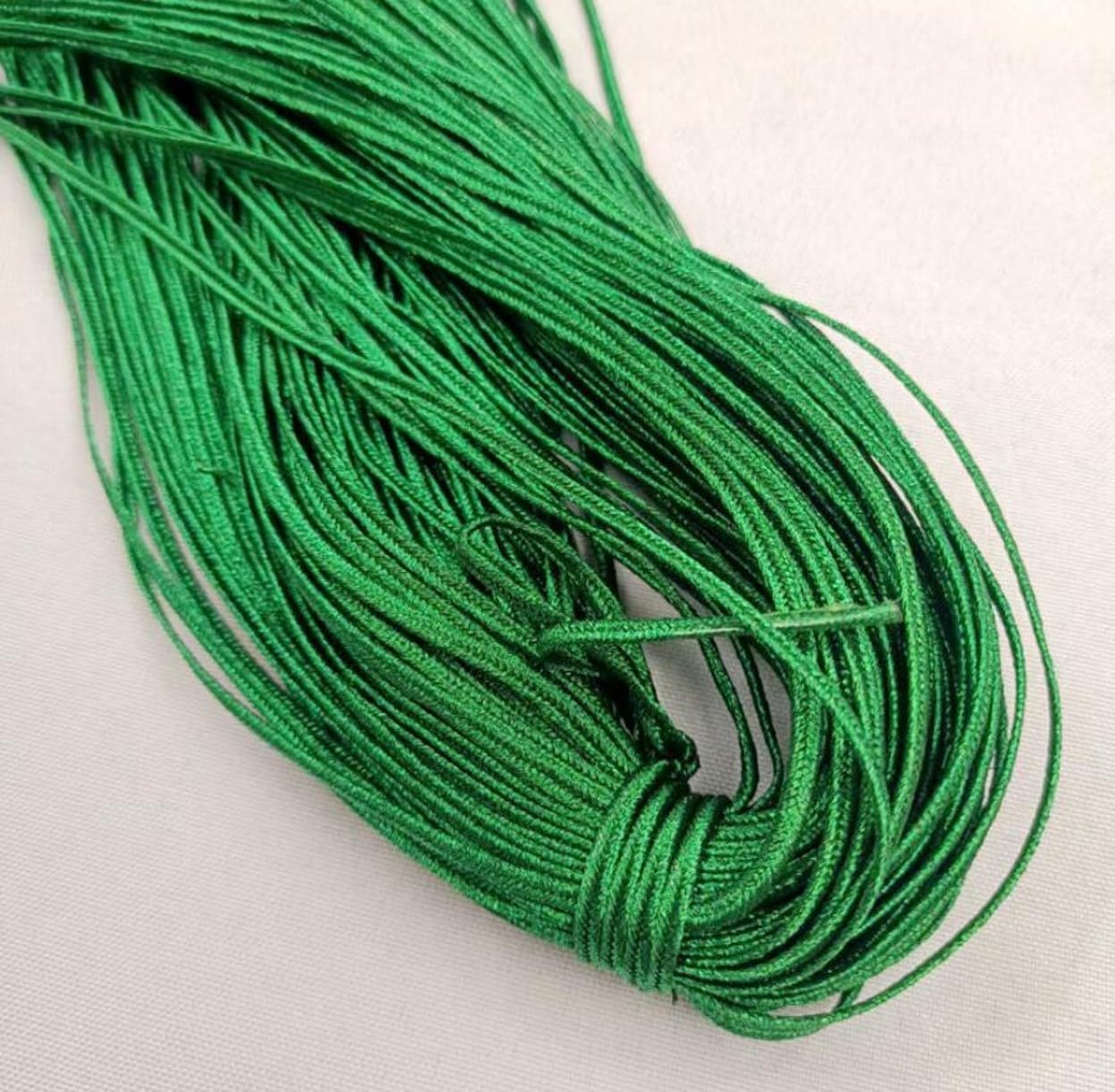 100 Yards of 3mm Rayon Soutache Cord – for Beading, Jewelry Making, Ornamental Braiding, and Much More (Green Color), As Show