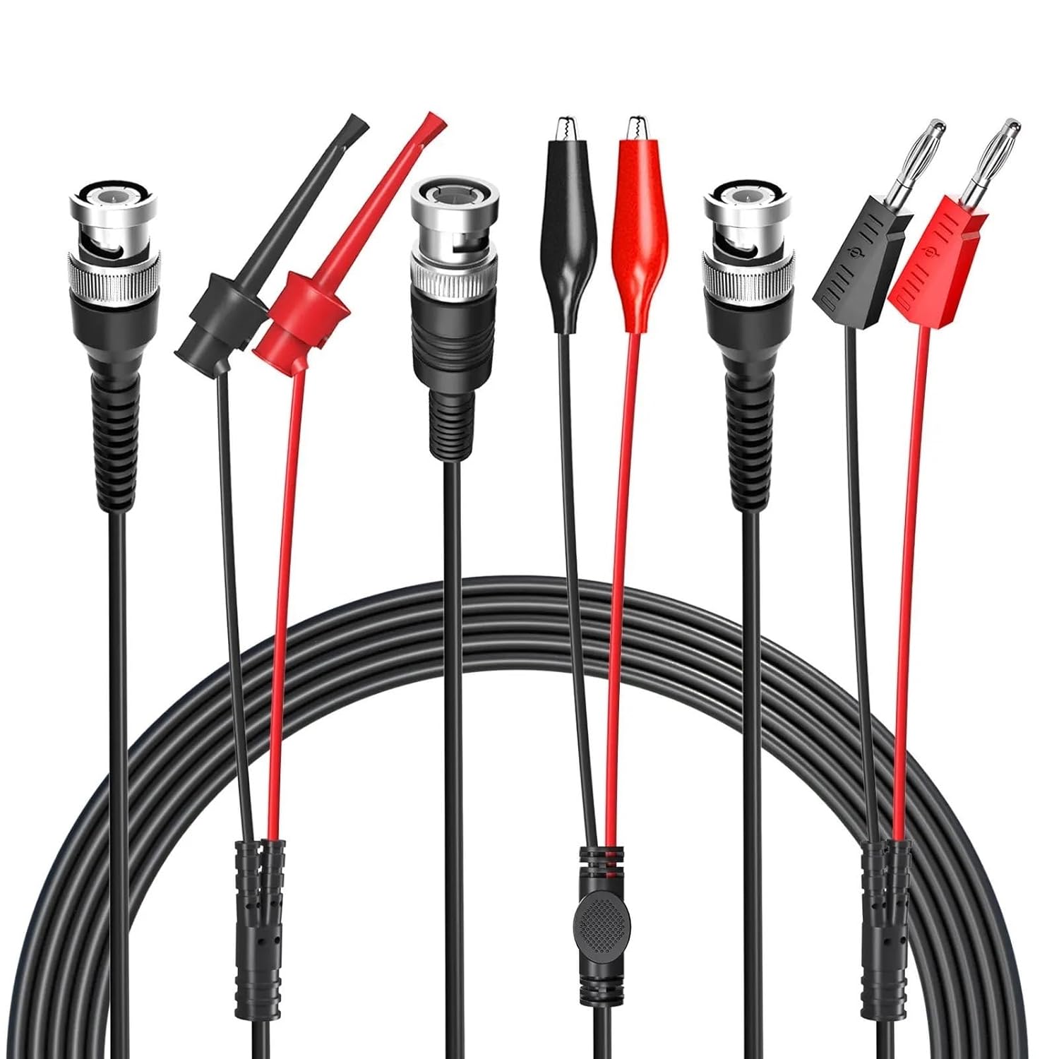 P1197B BNC Test Lead Kit Test Hook Alligator Clip 4mm Banana Plug to BNC Q9 Male Plug Cables Oscilloscope Probes Wire Set