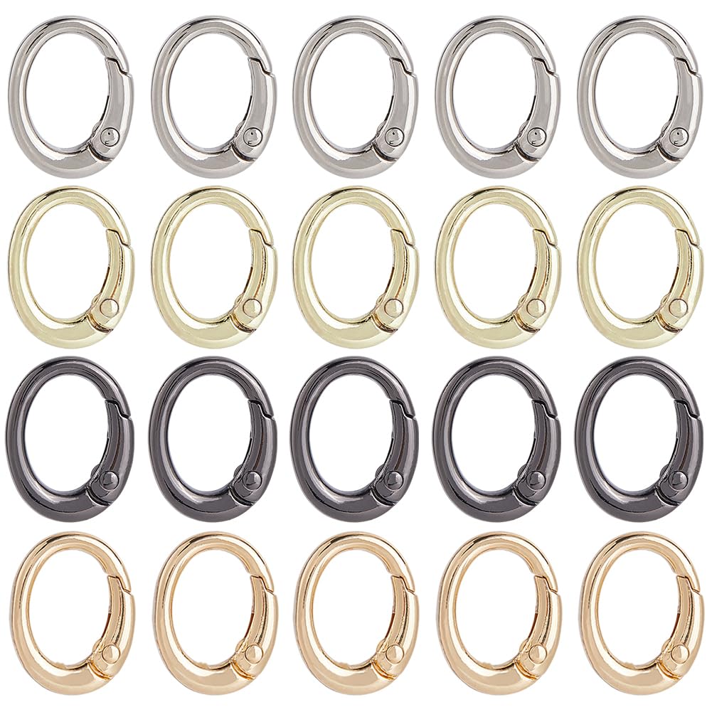 Pinces à ressort ovales dorées et argentées en métal durable pour maroquinerie de luxe