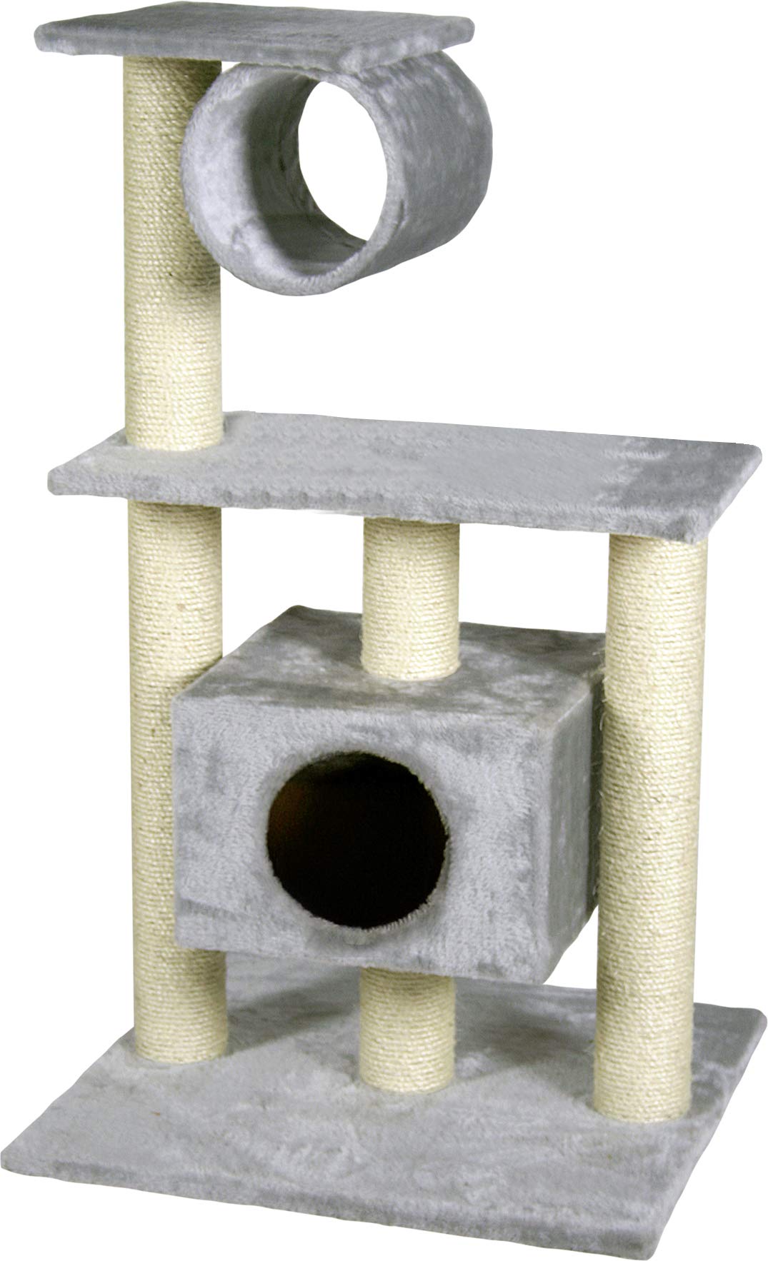 Flamingo Grattoir Teide chat gris avec poteaux en sisal