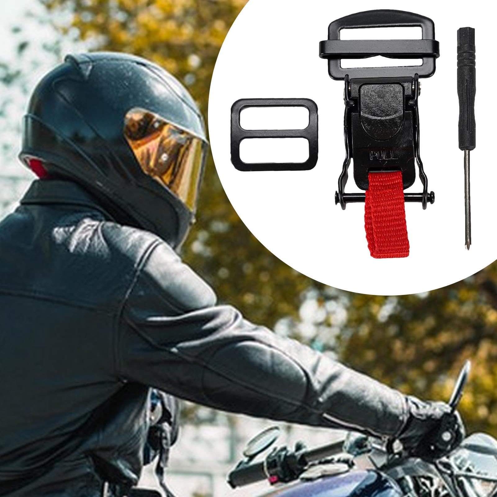 Kit fibbia a sgancio rapido per caschi da moto, per caschi sicuri con clip a sgancio rapido a doppia D | Fibbia a sgancio rapido veloce, per caschi da moto da indossare ogni giorno