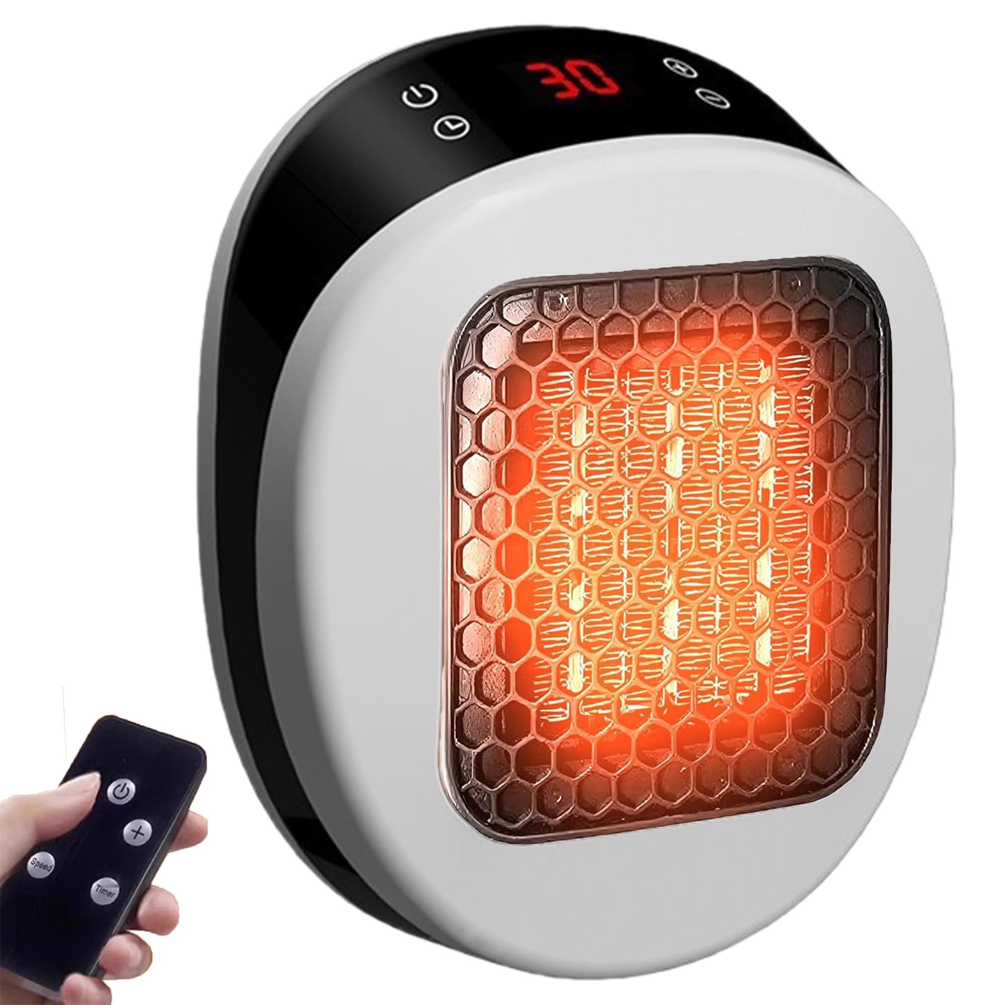 Luna Heater Plug In, Lunaheater Plug In, Lunaheater Portable Space Heaters, Mini Heater With Remote Control, Rapid Ceramic Heating Ptc Ceramic Heating Element,12 Hour Timing for Bedroom, Office, Desk