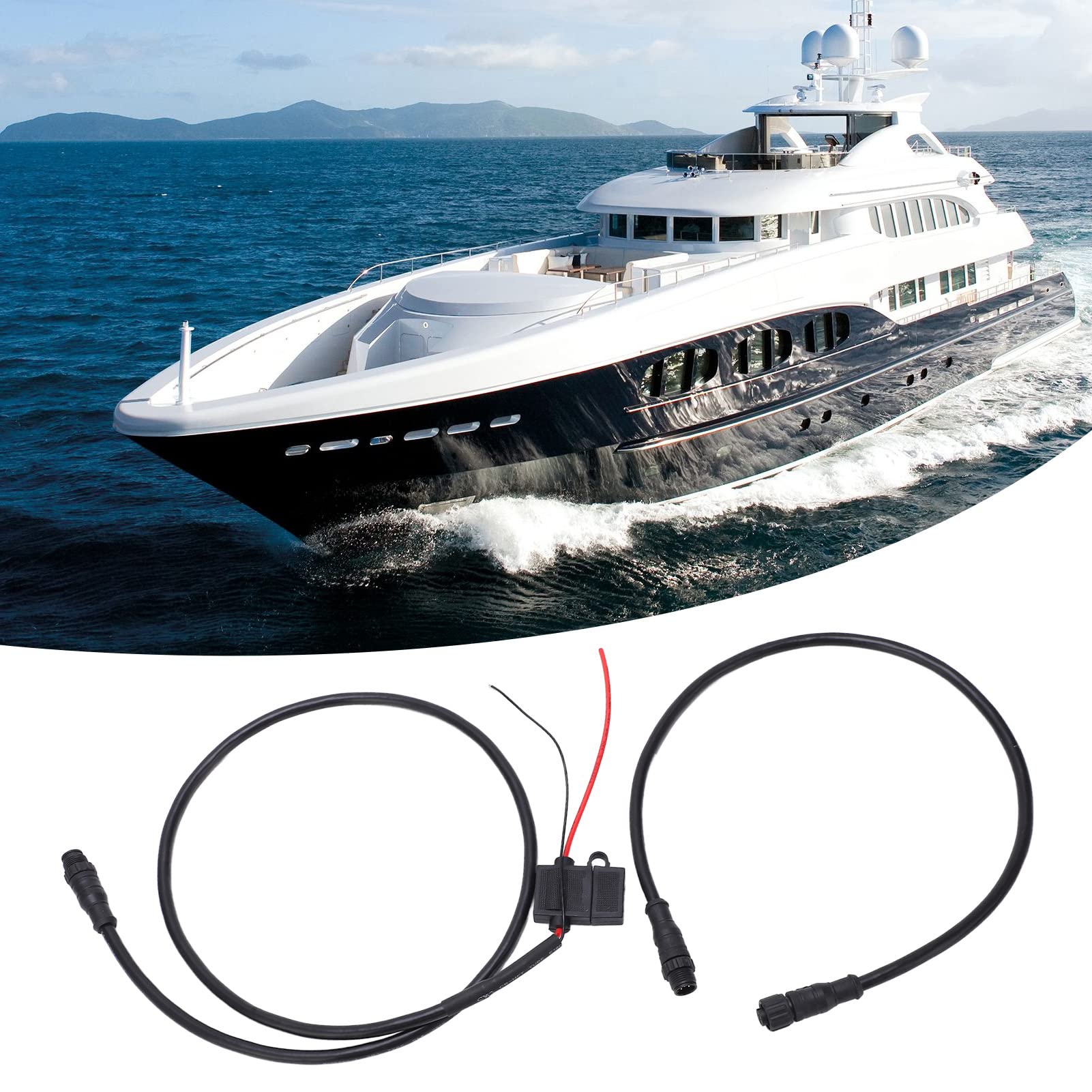 Pour Kit de Démarrage NMEA 2000, Marine Pour Kit de Démarrage NMEA 2000 Câble D'alimentation 1 M avec Fusible Mâle Femelle Terminator T Connecteur Pour Réseaux Lowrance