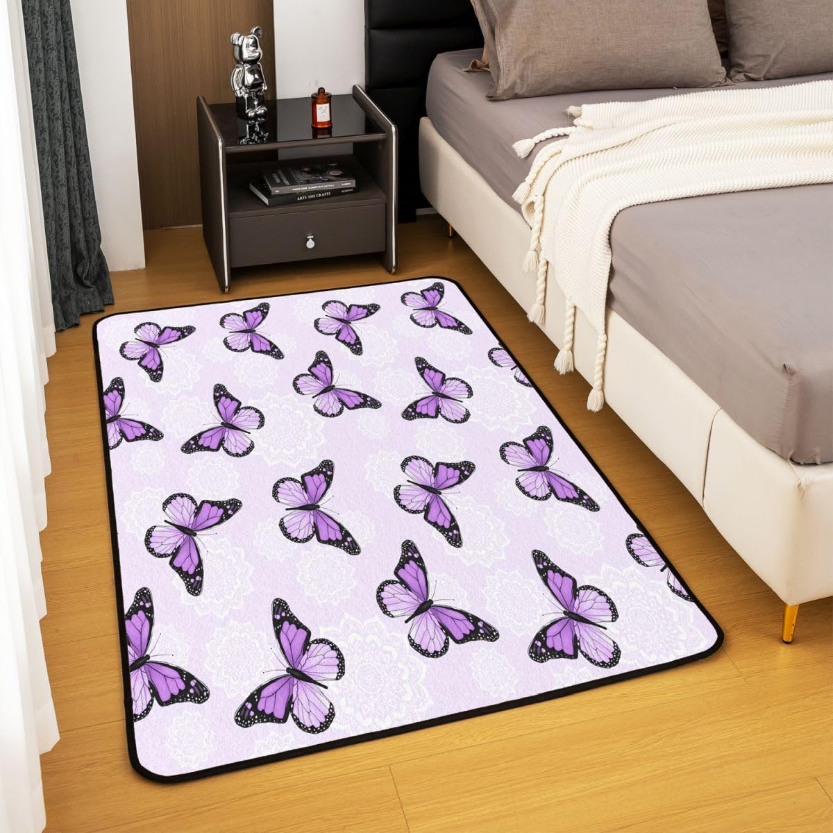Homewish Tapis Salon 150x200cm Papillon Violettete