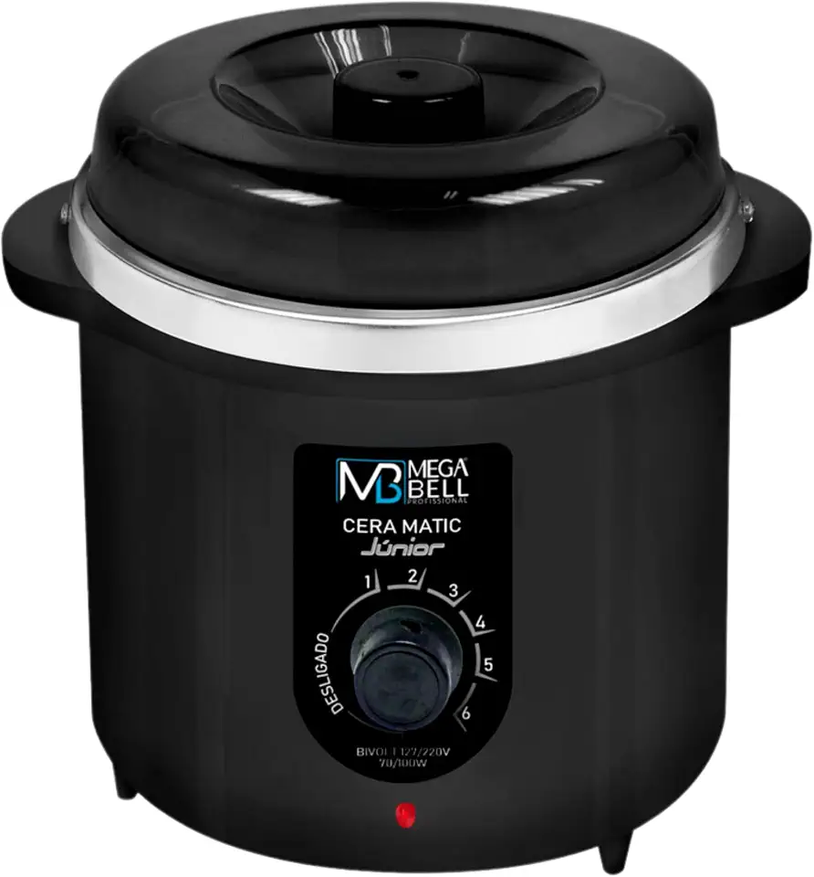 Mega Bell, Panela aquecedora de cera para depilação, Termocera, Cera-Matic Júnior, Sem refil, Bivolt, 400g, Preto