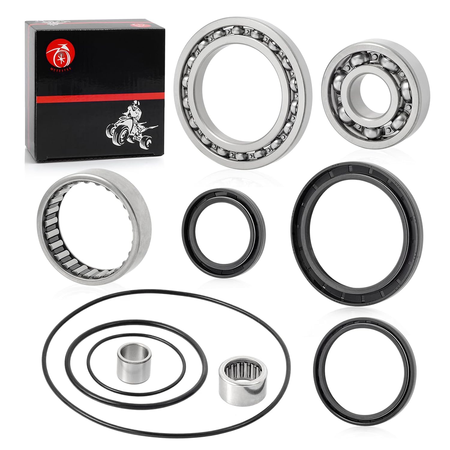 Rear Differential Bearing & Seal KIT Compatible with Yamaha Bear Tracker Big Bear Bruin Grizzly Wolverine Kodiak 250 350 400 450