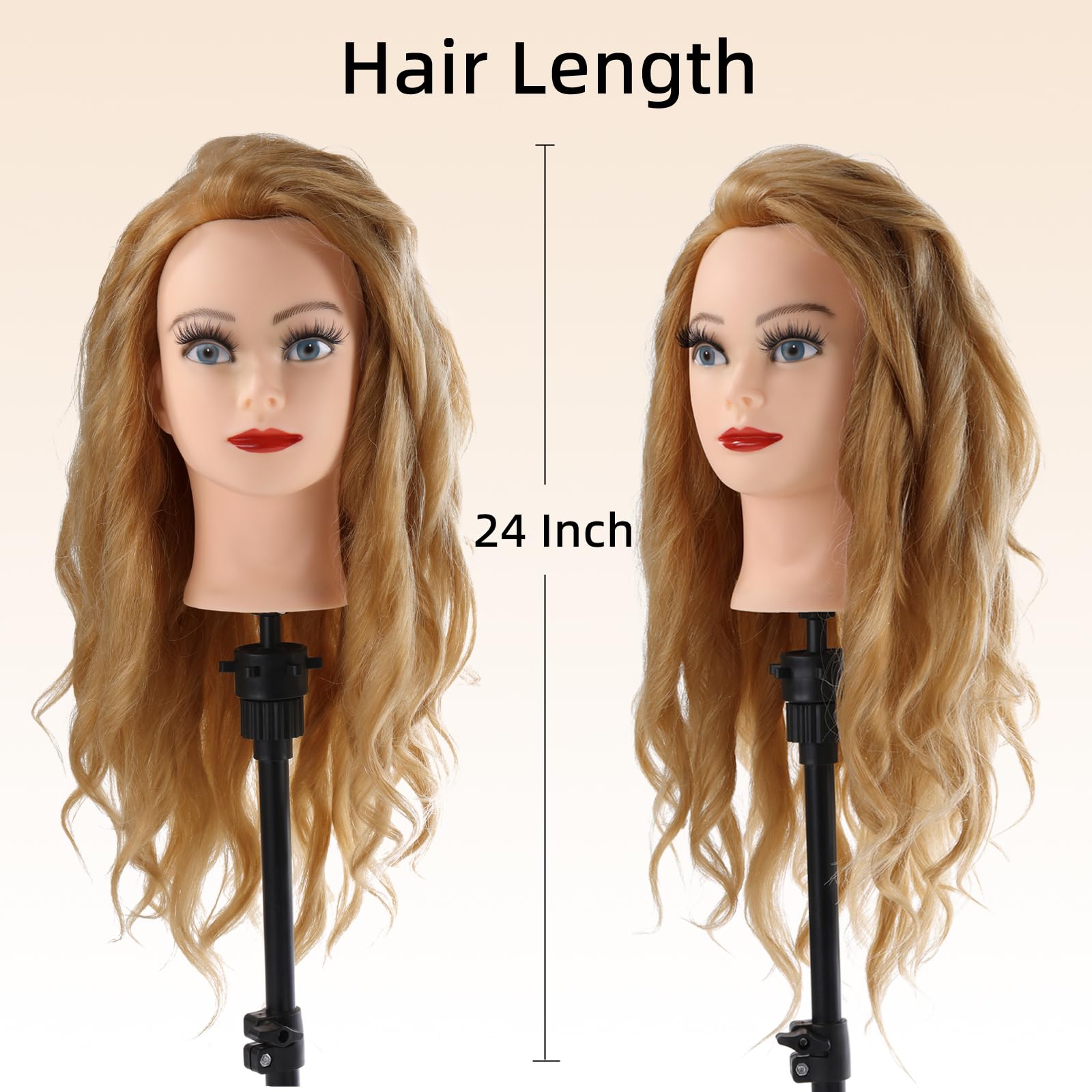 Hairdressing head 70% Real hair - Image 2