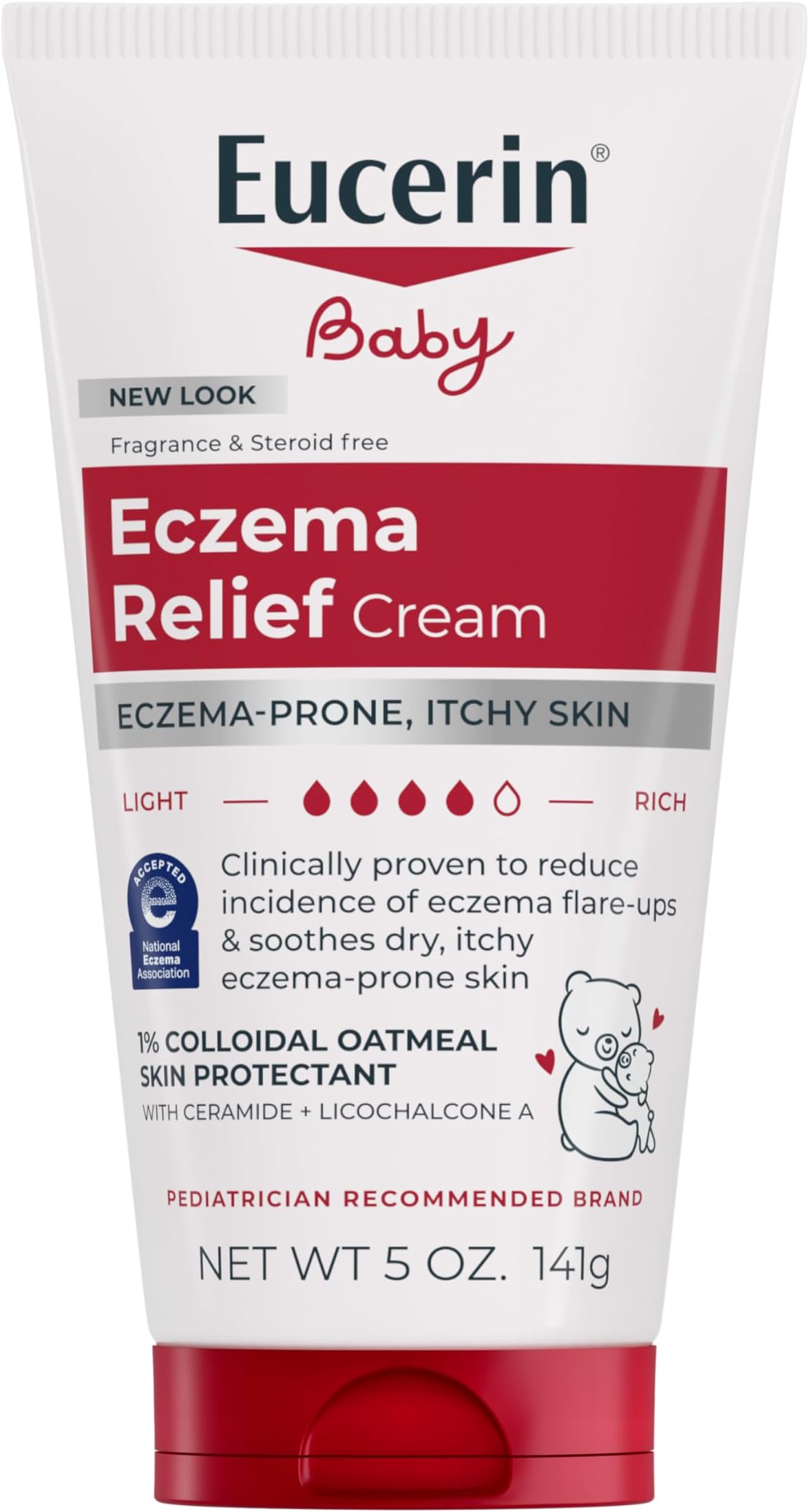 Baby Eczema Relief Body Cream, Steroid & Fragrance Free for 3+ Months of Age, 5 oz. Tube