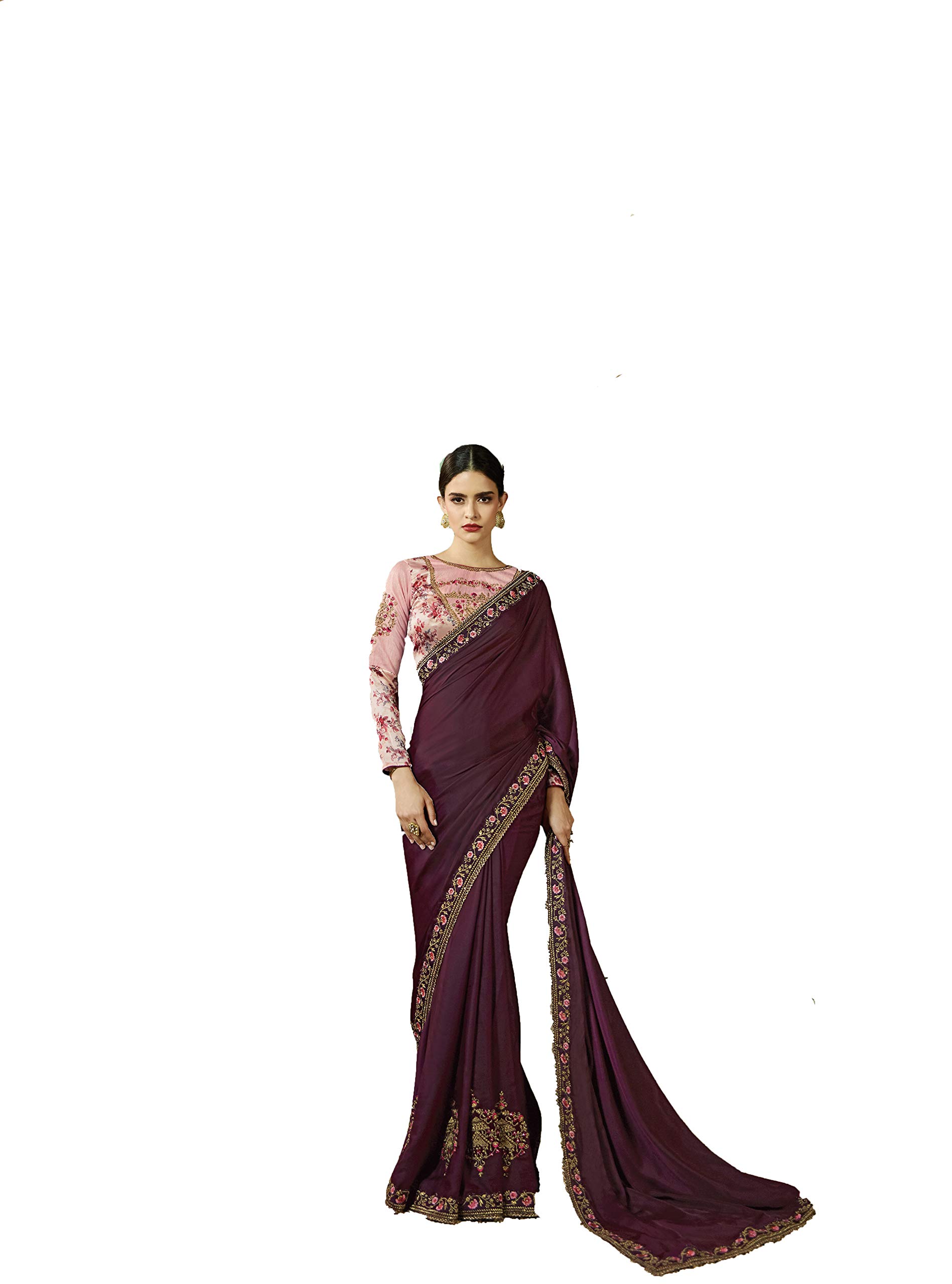 Lavina Women's Silk Saree With Blouse Piece (pavitra 1_Maroon)