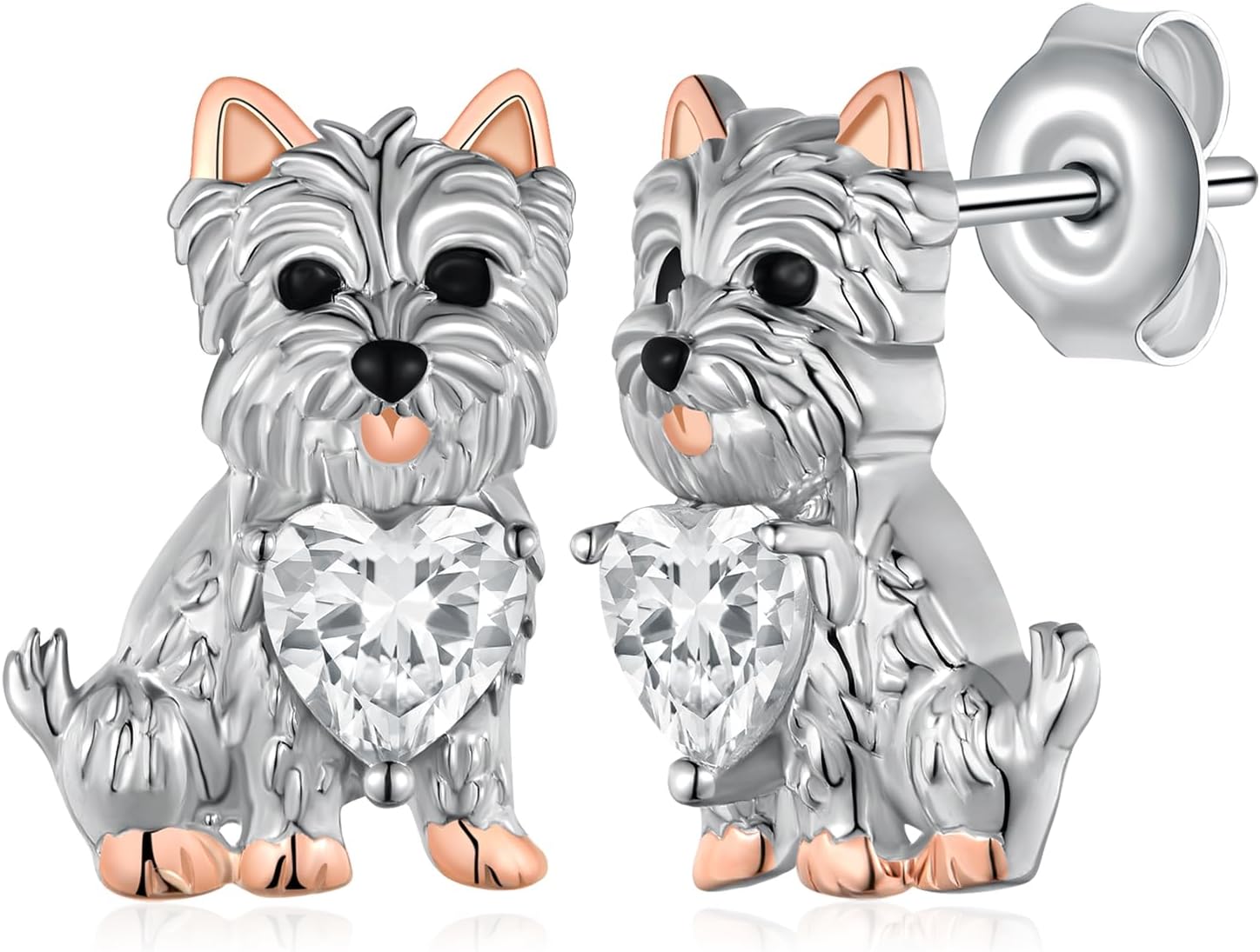 Dog Earrings 925 Sterling Silver Pug/Poodle/Westie/French Bulldog/Pit bull/Basset Hound Earrings Dog Jewelry Gifts for Women