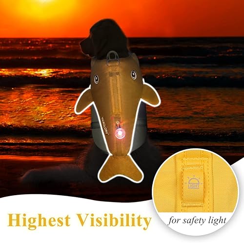 Miniatura 5 de Vivaglory - Chaleco salvavidas para perros con forma de ballena, chaleco de seguridad para perros Ripstop, preservador ajustable con alta