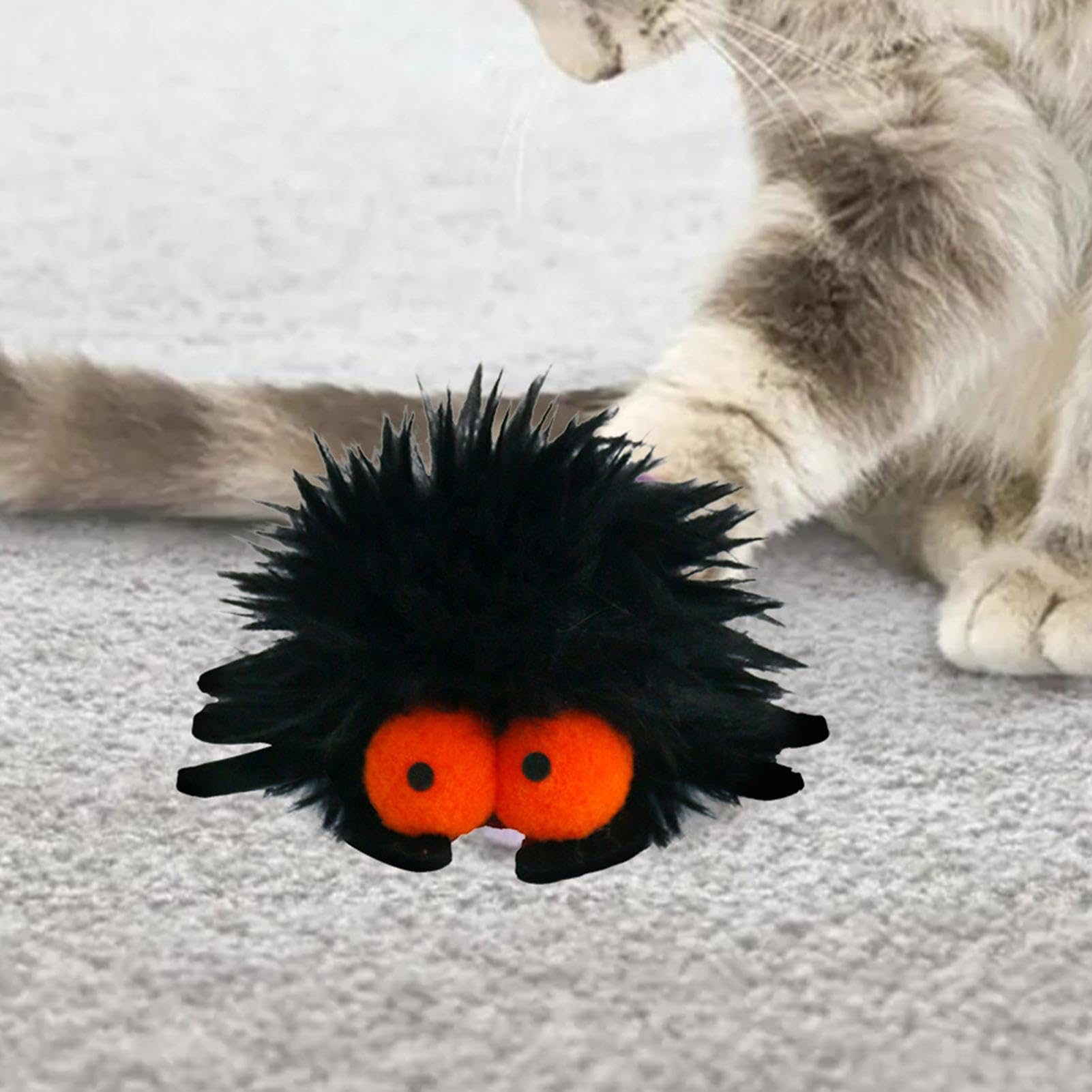 Juguete De Hierba Gatera Para Gatos Con Campanas | Peluche Interactivo Con Forma De Araña Halloween, Suave Y Estimulante