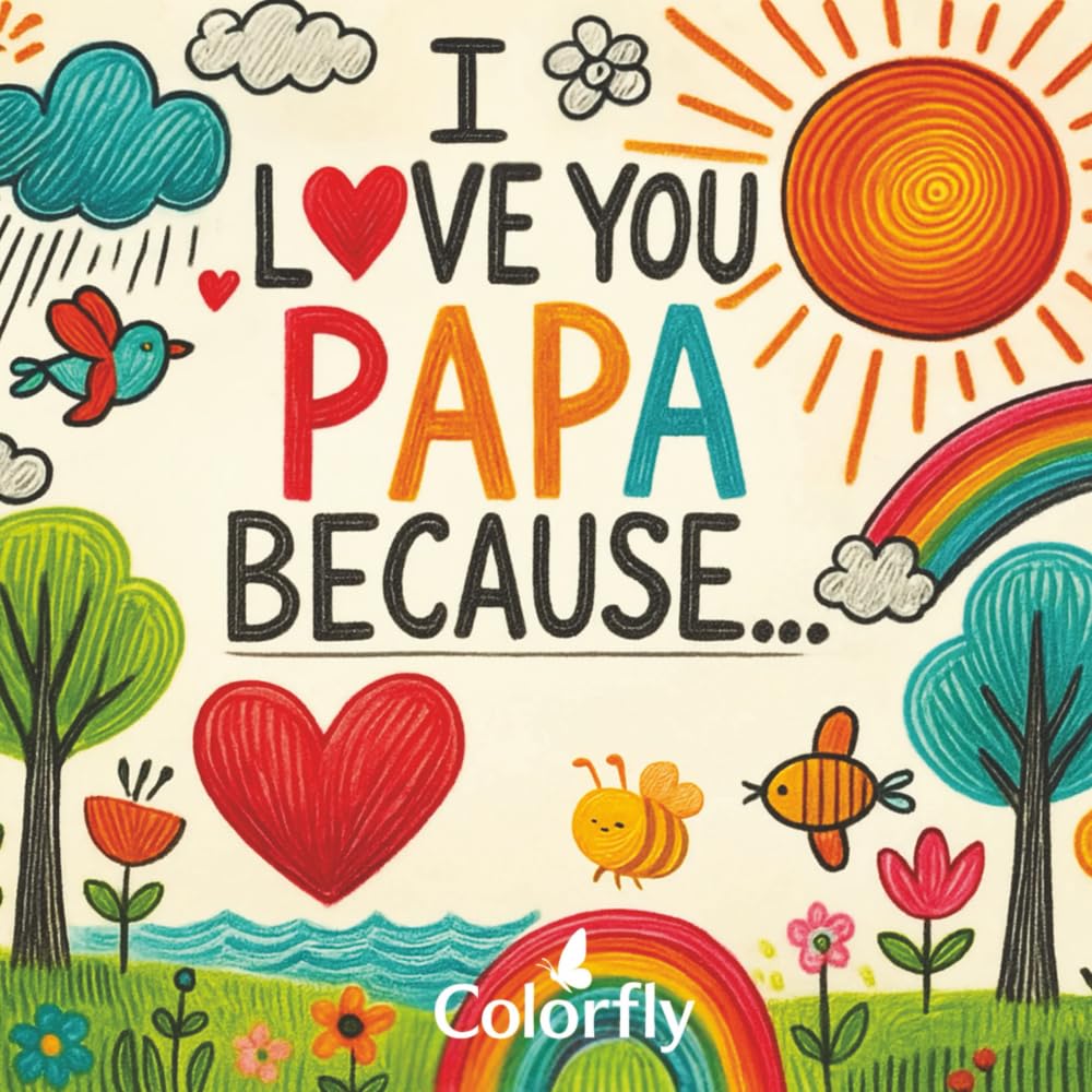 Papa, I Love You Because: A Fill-in-the-Blank Book with Prompts for Sharing Love, Memories & Drawings