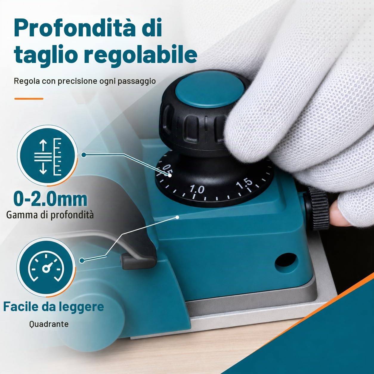KATSU FIT-BAT 21V Pialla Elettrica a Batteria, 15000RPM Piallatrice, Larghezza di Piallatura da 82mm e Profondità da 2mm, Lame Extra Incluse, senza Batteria o Caricabatterie 102781