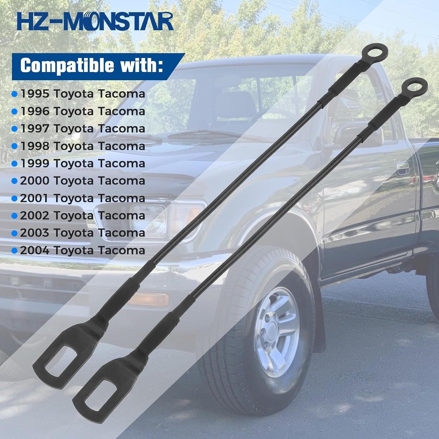 Tailgate Support Cable Set, Pair of Tailgate Straps, Pair Rear Tailgate Cables Lift Gate Support Straps Pickup Compatible with 1995-2004 Toyota Tacoma 65770-04030 6577004030 38531