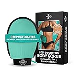 Dermasuri - Deep Exfoliating Glove - Korean Exfoliating Mitt - Body Scrubber for Shower - Buffs Dry & Dead Skin - Keratosis Pilaris Treatment Scrub - Stocking Stuffer Gifts for Women & Men - Teal Mitt