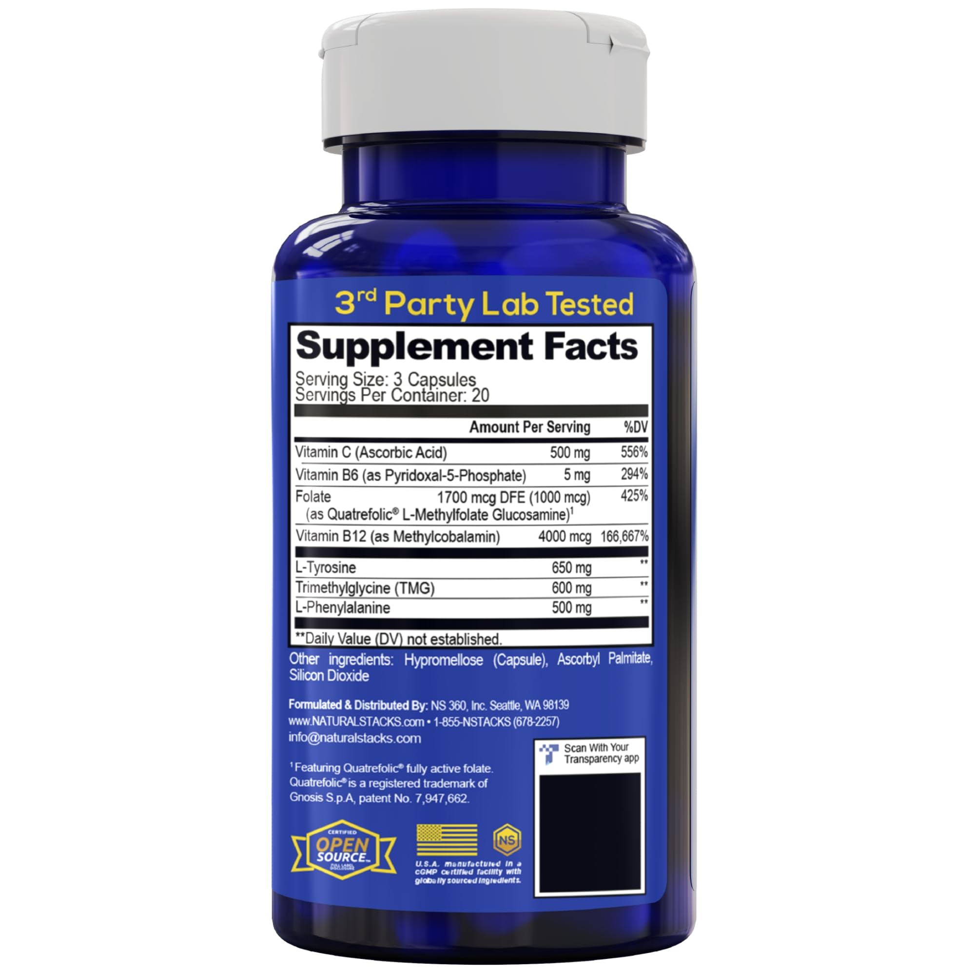 Dopamine Brain Food, Focus & Mental Drive Support w/ L-Tyrosine, 120 Count — Amazon image 9