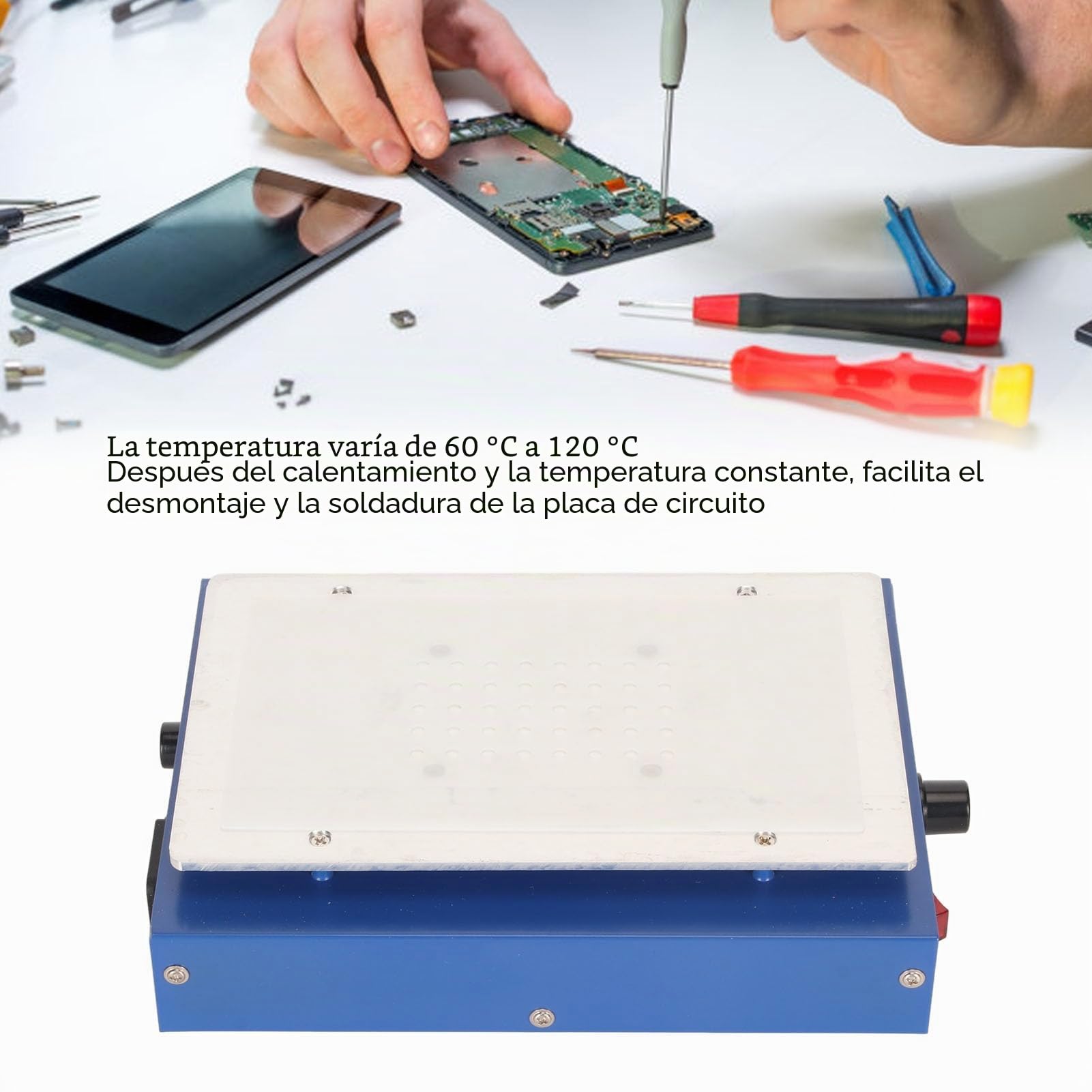 Placa Caliente De Soldadura De 450 W, Placa Caliente De Soldadura Eléctrica De Aleación De Aluminio, Estación De Soldadura De Precalentamiento Eléctrico De Microordenador LED (Enchufe europeo)