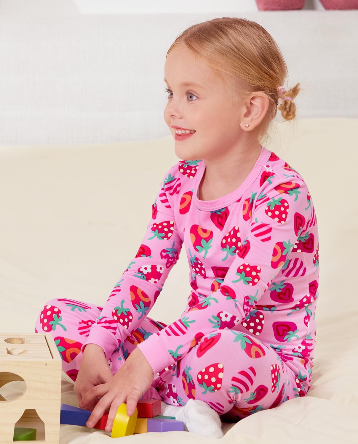 Bamboo Viscose Toddler Girls Kids Pajama Sets 12M-8Y Snug fit Long-Sleeve Softness Sleepwear Pjs 2pcs Jammies - Image 3