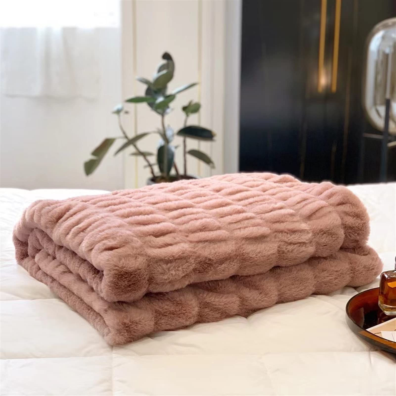 Manta Franela Reversible,Manta Sofá Microfibra,Suave,Caliente,Transpirable para Invierno Rojo 150×200cm