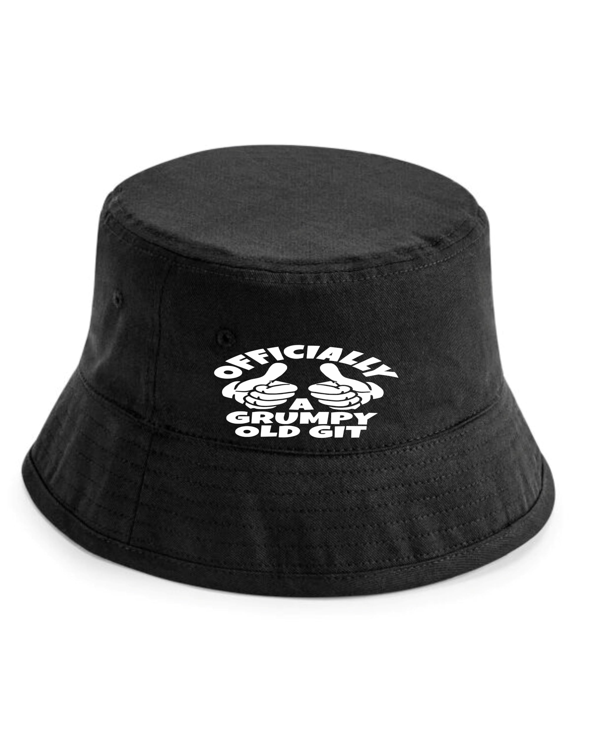 Print4u Unisex Black Officially A Grumpy Old Git Bucket Hat Birthday Men Lxl