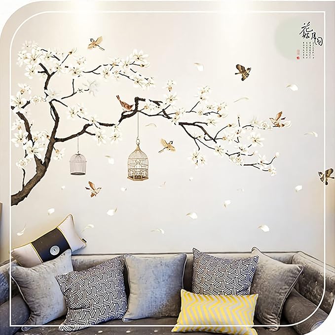 Vinilo Decorativo Árbol de Cerezo Blanco 128x187cm Removible miniatura 3
