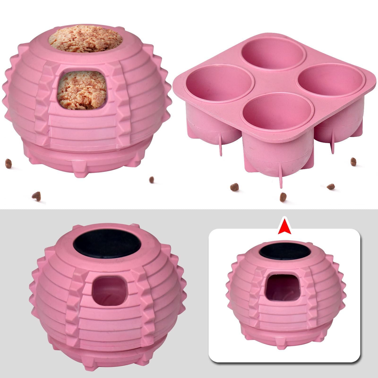 Photo 1 of *** TEETH MARKS ***XHX Long-Lasting Interactive Dog Toy to Keep Your Pup Distracted - Safe for Dogs - Low-Mess Design - Dog Toys for Small Dogs 10-25 lbs(Pink, Small)