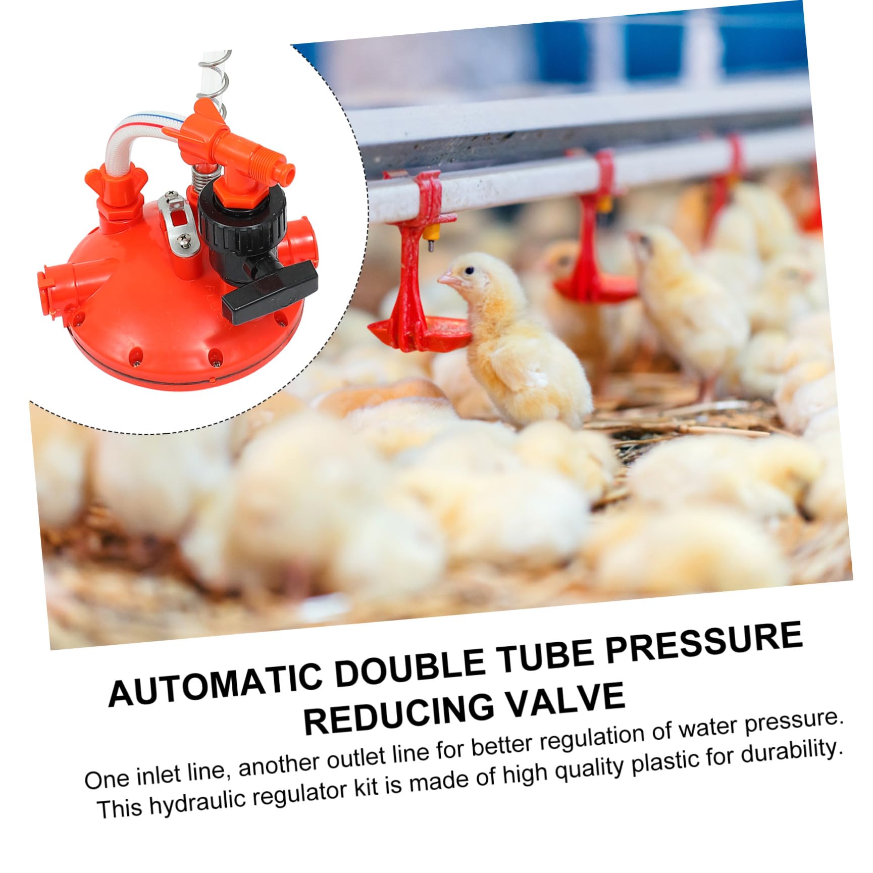 DOITOOL Abbeveratoio per Galline in Plastica Regolatore di Pressione con Meccanismo Anti-perdita, Accessorio per Allevamento Pollame Rosso per Controllo Acqua