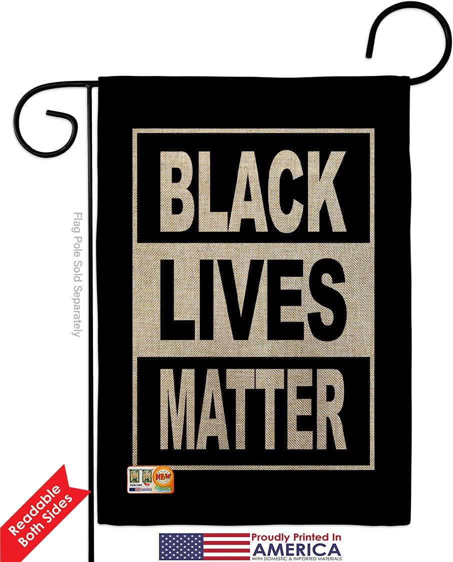 Can't Breathe BLM Burlap Garden Flag Support Anti Racism Justice Revolution Movement Equality Social Small Decorative Gift Yard House Banner Double-Sided Made In USA 13 X 18.5